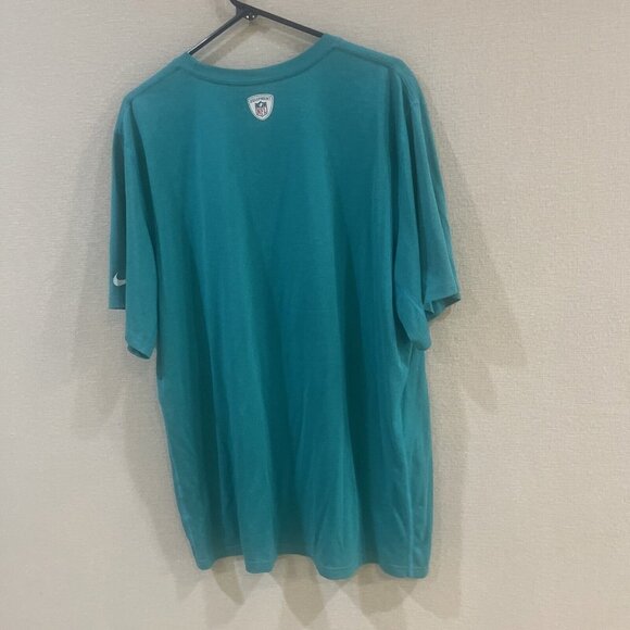 Nike Dri Fit Shirt Mens XL NFL Miami Dolphins Logo Crew Neck Teal Blue - Picture 7 of 12